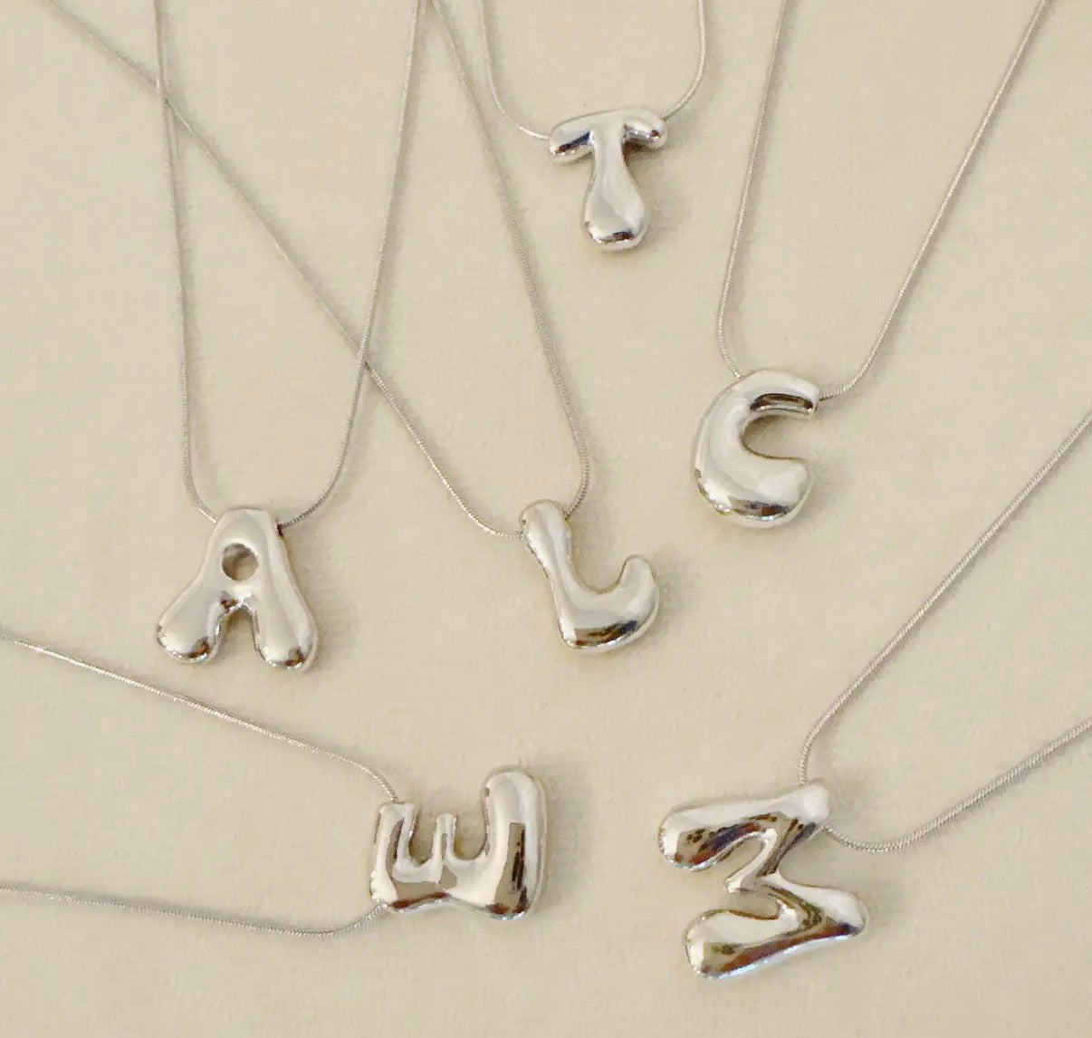 Balloon Letter Initial Necklace