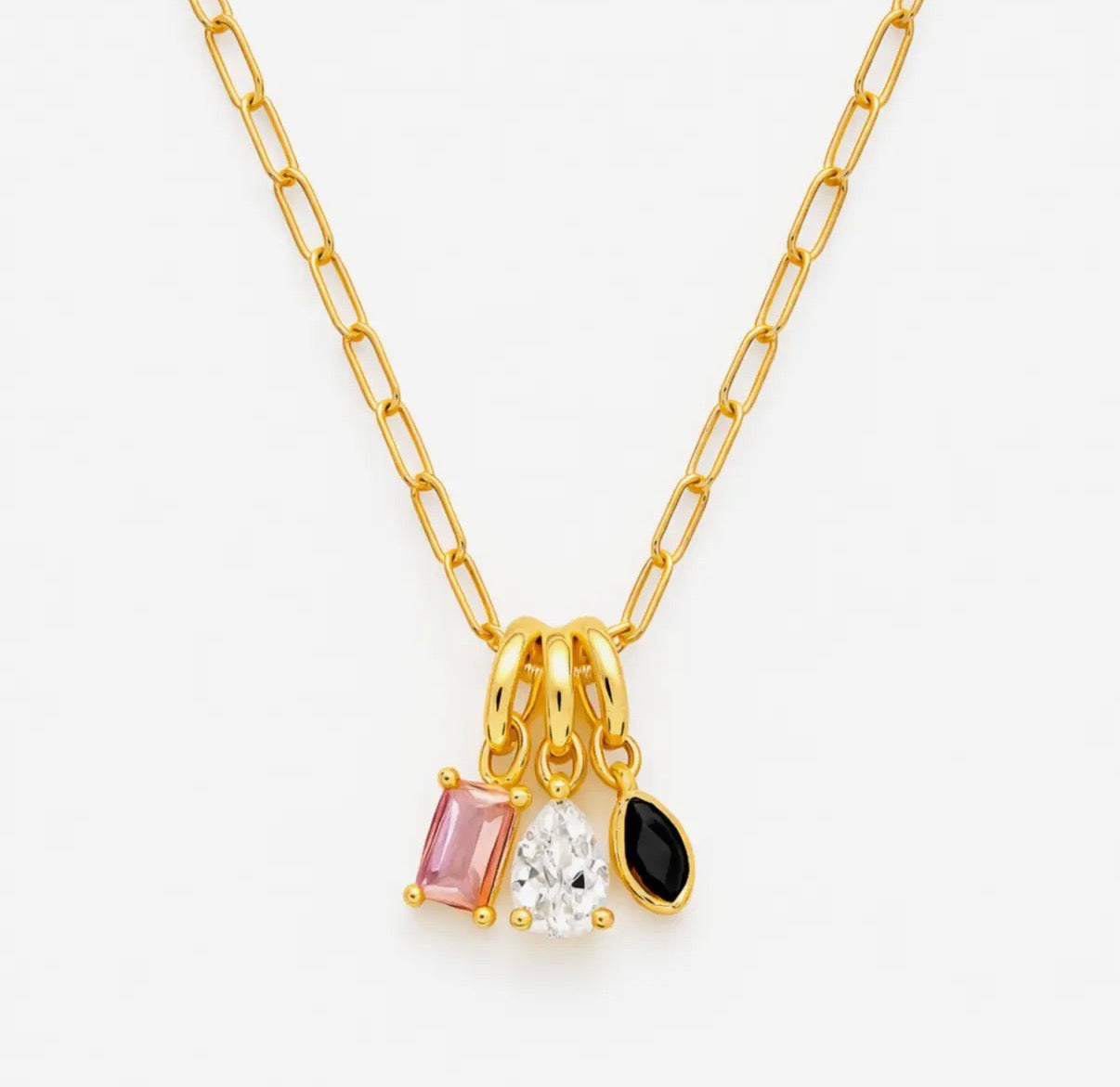 Mixed Gem Charm Necklace