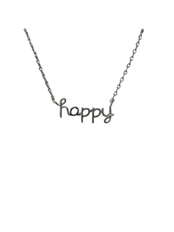 Happy Script Necklace