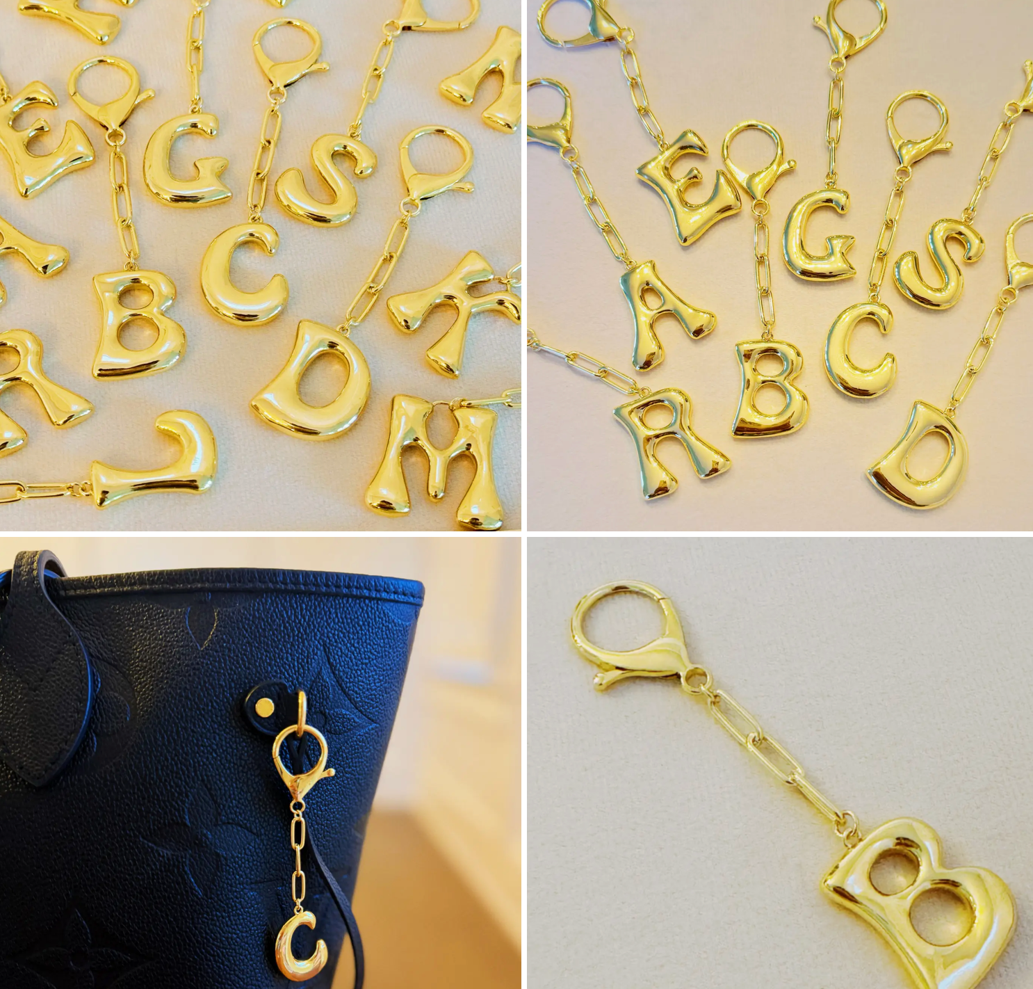 Balloon Letter Initial Bag Charm