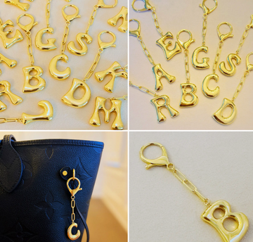 Balloon Letter Initial Bag Charm