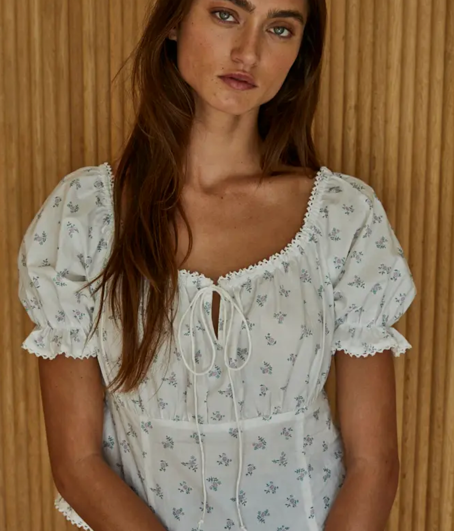 Woven Cotton Floral Print Top