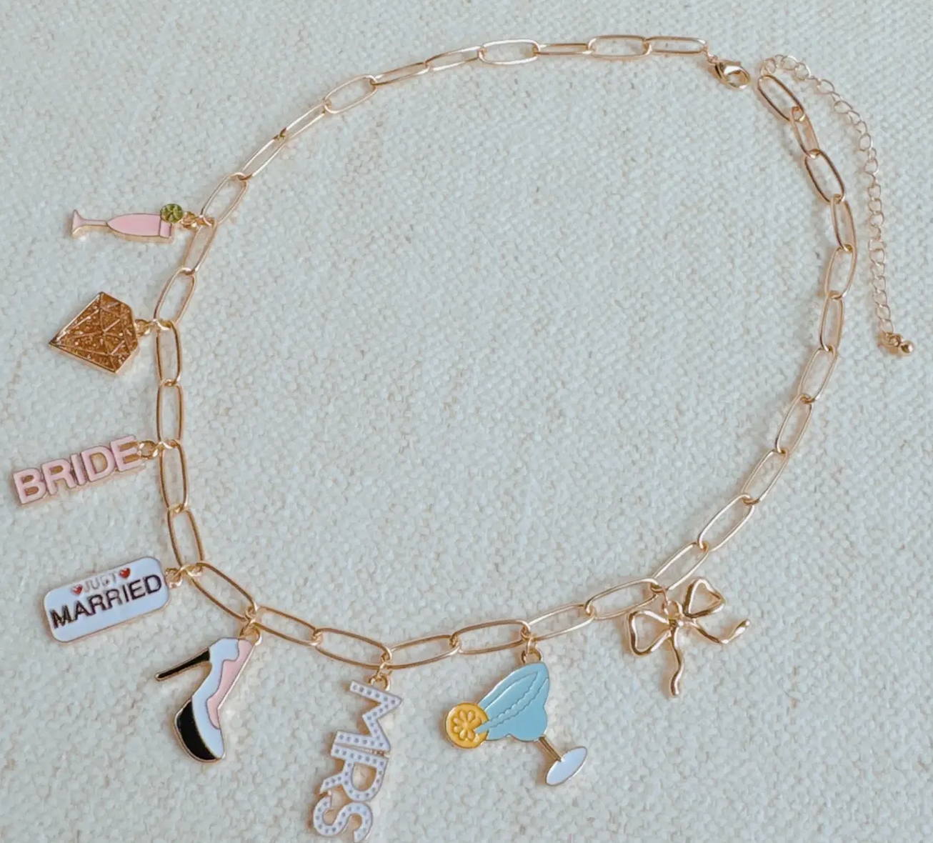 Mrs. Bride Charm Necklace