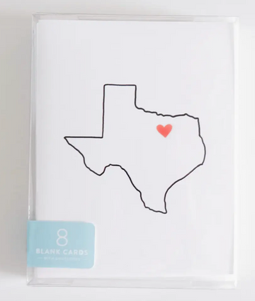 Texas Heart Stationary Set