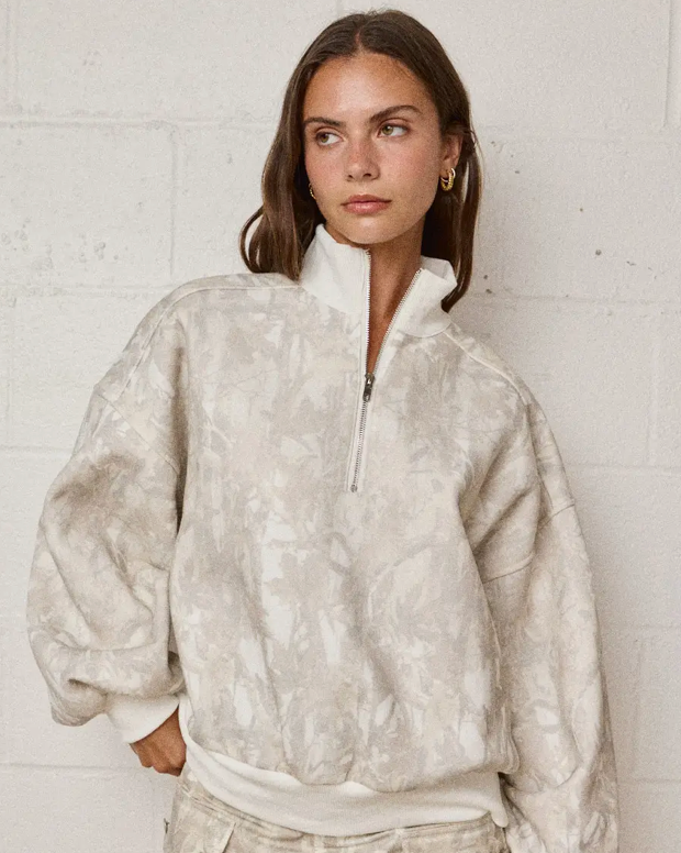 Zip Up Collared Sweater