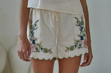Michelle Embroidered Floral Shorts
