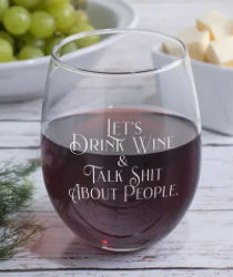 Laser Etched Wine Glass