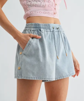 Washed Drawstring Shorts