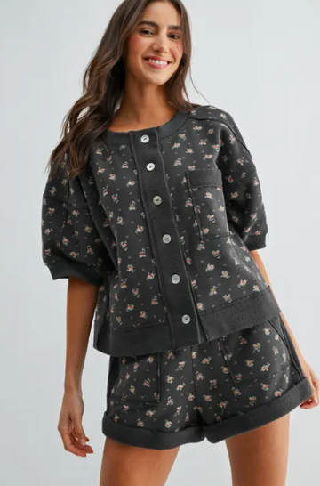 Floral Pocket Short Set