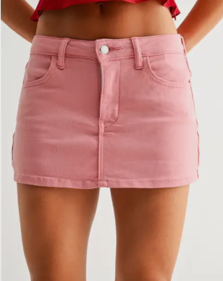 Pink Denim Skort