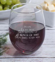 Laser Etched Wine Glass