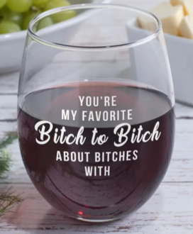 Laser Etched Wine Glass